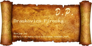 Draskovics Piroska névjegykártya